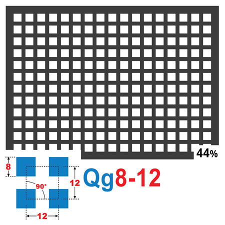 Blacha perforowana SUROWA 8X8 mm PRZERWA 4 mm 200 x 200 mm Qg 8-12