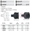 KING TONY PRZEJŚCIE ADAPTER UDAROWY OTWÓR 3/4" X TRZPIEŃ 1"