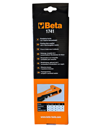 BETA Nitownica ręczna BOCZNA LEKKA + 4 końcówki i klucz 1741 260 mm 2,4 - 5,0