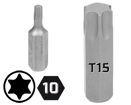 KING TONY KOŃCÓWKA BIT UCHWYT 10 mm KRÓTKA TORX T15 x 36 mm