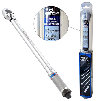 KING TONY Klucz dynamometryczny 1/2" zakres 42 - 210 Nm 34423-1A