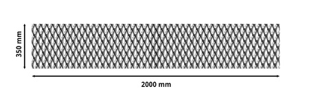 Siatka cięto-ciągniona SUROWA 8 x 4 x 1 x 1 | 350 x 2000 mm