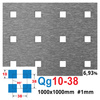 Blacha perforowana SUROWA 10X10 mm PRZERWA 28 mm 1000 x 1000 mm Qg 10-38 Gr. 1 mm