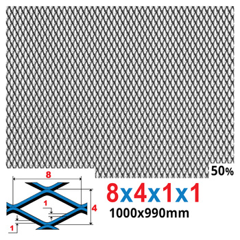 Siatka cięto-ciągniona SUROWA 8 x 4 x 1 x 1 | 1000 x 990 mm