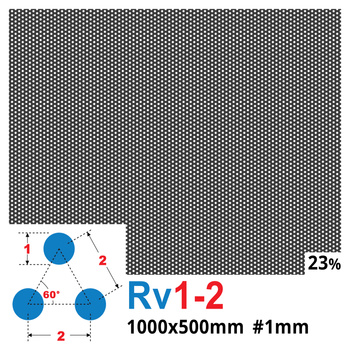 Blacha perforowana SUROWA OCZKO 1 mm PRZERWA 1 mm 1000 x 500 mm Rv 1-2 Gr. 1 mm