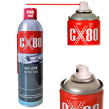 CX80 Preparat do wykrywania nieszczelności GAS LEAK DETECTOR spray 500 ml