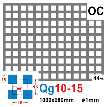 Blacha perforowana OCYNK 10X10 mm PRZERWA 5 mm 1000 x 680 mm Qg 10-15