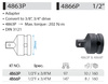 KING TONY PRZEJŚCIE ADAPTER UDAROWY OTWÓR 1/2" X TRZPIEŃ 3/4"