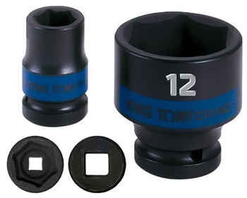 KING TONY Klucz nasadka UDAROWA KRÓTKA 1/2" 6-KĄTNA 12 x 38 mm