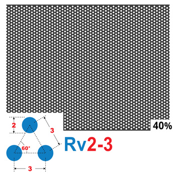 Blacha perforowana SUROWA OCZKO 2 mm PRZERWA 1 mm 200 x 200 mm Rv 2-3 Gr. 2 mm