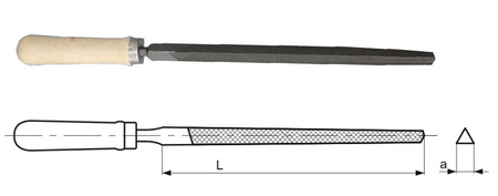 Pilnik do metalu trójkątny 250/3 RPSe - DROBNY GŁADZIK