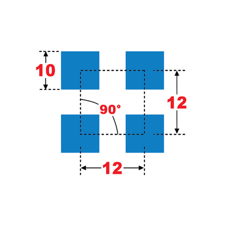 Blacha perforowana OCYNK 10X10 mm PRZERWA 2 mm 1000 x 1000 mm Qg 10-12