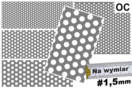 Blacha perforowana OCYNK OCZKO od 3 do 10 mm Rv 3-5, 4-6, 5-8, 6-9, 8-12, 10-15 mm - DO WYBORU - NA WYMIAR Gr. 1,5 mm
