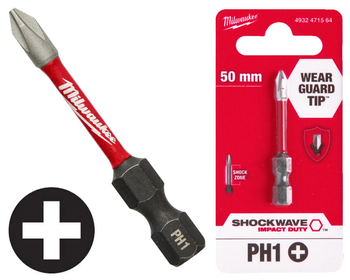 Milwaukee Bit udarowy 1/4" KRZYŻAK | PH 1 x 50 mm