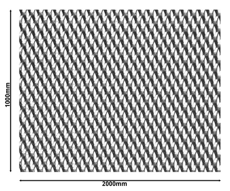 Siatka cięto-ciągniona SUROWA 12 x 6 x 2 x 1 | 1000 x 2000 mm