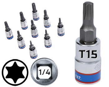 KING TONY Klucz nasadka 1/4" Cr-V S2 BIT TORX T15 x 37 mm