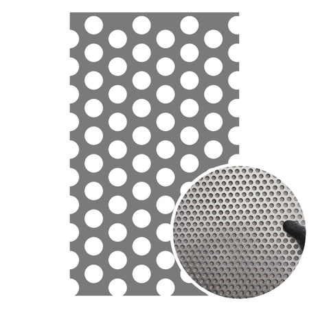 Blacha perforowana OCYNK OCZKO 10 mm PRZERWA 5 mm 1000 x 500 mm Rv 10-15 Gr. 1 mm