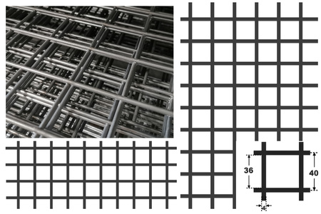 Siatka zgrzewana SUROWA 40 x 40 GR. 4 mm - NA WYMIAR