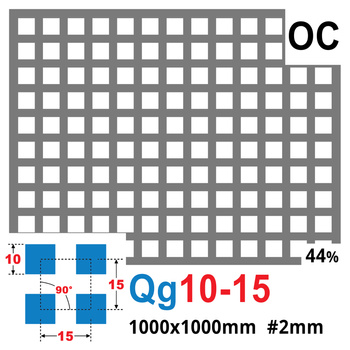 Blacha perforowana OCYNK 10X10 mm PRZERWA 5 mm 1000 x 1000 mm Qg 10-15