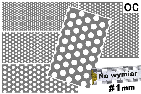 Blacha perforowana OCYNK OCZKO od 3 do 10 mm Rv 3-5, 4-6, 5-8, 6-9, 8-12, 10-15 mm - DO WYBORU - NA WYMIAR Gr. 1 mm