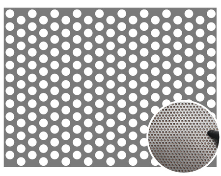 Blacha perforowana OCYNK OCZKO 8 mm PRZERWA 4 mm 1000 x 2000 mm Rv 8-12 Gr. 1,5 mm