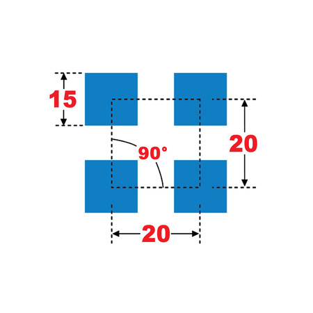 Blacha perforowana SUROWA 15X15 mm PRZERWA 5 mm 1000 x 500 mm Qg 15-20 Gr. 1,5 mm