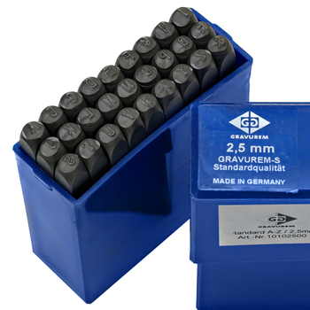Znaczniki, numeratory LITEROWE A-Z+& GRAVUREM-S | 2,5 MM