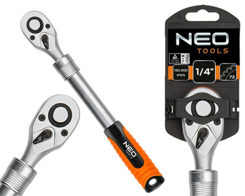NEO Grzechotka teleskopowa 1/4" 72T 150 - 200 mm 08-502