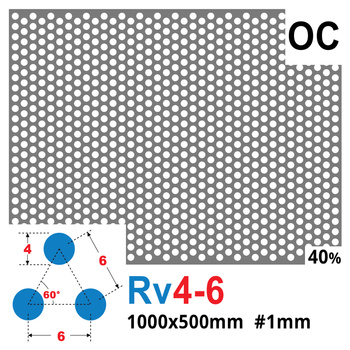 Blacha perforowana OCYNK OCZKO 4 mm PRZERWA 2 mm 1000 x 500 mm Rv 4-6 Gr. 1 mm