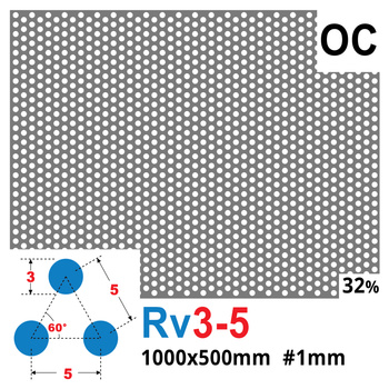 Blacha perforowana OCYNK OCZKO 3 mm PRZERWA 2 mm 1000 x 500 mm Rv 3-5 Gr. 1 mm