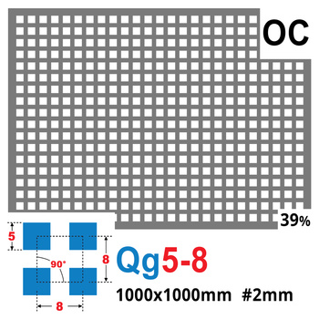 Blacha perforowana OCYNK 5X5 mm PRZERWA 3 mm 1000 x 1000 mm Qg 5-8