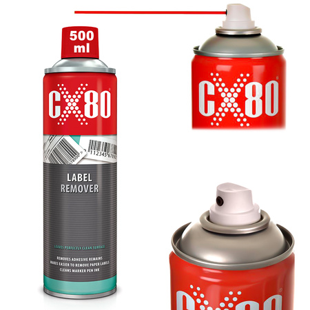 CX80 Płyn do usuwania naklejek LABEL REMOVER ZMYWACZ KLEJU 500 ml