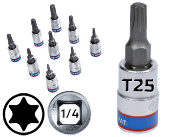 KING TONY Klucz nasadka 1/4" Cr-V S2 BIT TORX T25 x 37 mm