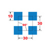 Blacha perforowana OCYNK 10X10 mm PRZERWA 20 mm 1000 x 1000 mm Qg 10-30