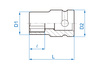 KING TONY Klucz nasadka UDAROWA 1/2" GWIAZDKA TORX WEW E18 x 38 mm 