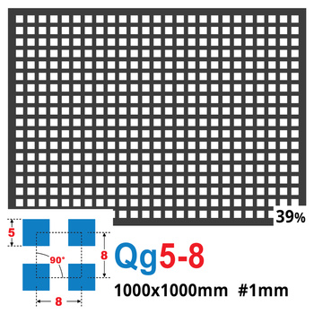 Blacha perforowana SUROWA 5X5 mm PRZERWA 3 mm 1000 x 1000 mm Qg 5-8