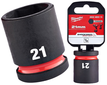 Milwaukee Nasadka udarowa KRÓTKA 1/2" 6-KĄTNA 21 mm