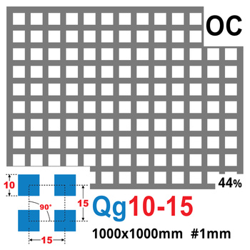 Blacha perforowana OCYNK 10X10 mm PRZERWA 5 mm 1000 x 1000 mm Qg 10-15