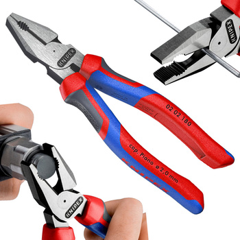 KNIPEX Szczypce uniwersalne o zwiększonym przełożeniu, rękojeść COMFORT - 180 mm