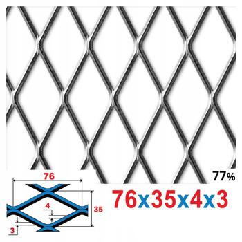 Siatka cięto-ciągniona SUROWA 76 x 35 x 4 x 3 | ok. 200 x 200  mm