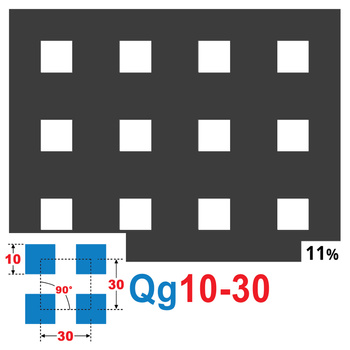 Blacha perforowana SUROWA 10X10 mm PRZERWA 20 mm 200 x 200 mm Qg 10-30 Gr. 1,5 mm