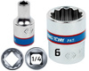 KING TONY Klucz nasadka KRÓTKA 1/4" 12-KĄTNA 6 mm 