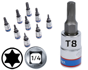 KING TONY Klucz nasadka 1/4" Cr-V S2 BIT TORX T8 x 37 mm