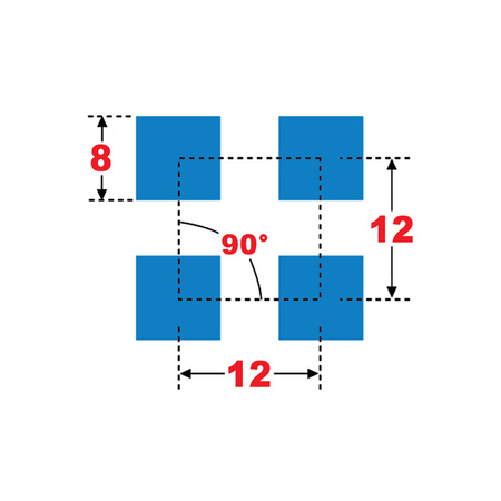 Blacha perforowana SUROWA 8X8 mm PRZERWA 4 mm 1000 x 1000 mm Qg 8-12