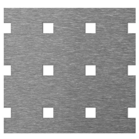Blacha perforowana SUROWA 10X10 mm PRZERWA 28 mm 1000 x 500 mm Qg 10-38 Gr. 1,5 mm
