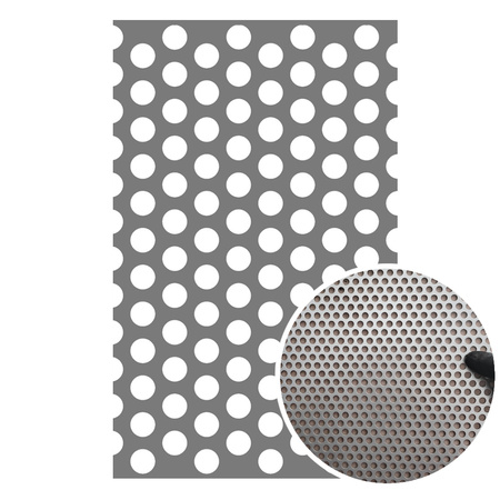 Blacha perforowana OCYNK OCZKO 8 mm PRZERWA 4 mm 1000 x 500 mm Rv 8-12 Gr. 1,5 mm