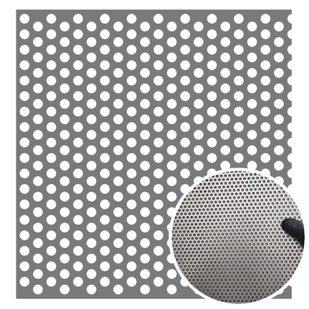 Blacha perforowana OCYNK OCZKO 5 mm PRZERWA 3 mm 1000 x 1000 mm Rv 5-8 Gr. 1 mm