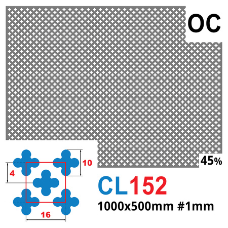 Blacha perforowana OCYNK koniczynka 152 1000 x 500 mm