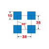 Blacha perforowana SUROWA 10X10 mm PRZERWA 28 mm 1000 x 1000 mm Qg 10-38 Gr. 1 mm