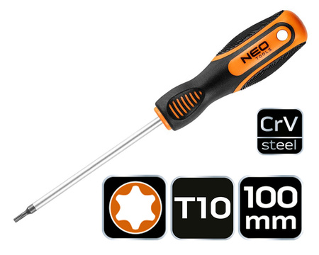 NEO Wkrętak, śrubokręt TORX  T10 x 100 mm, CrV 04-186